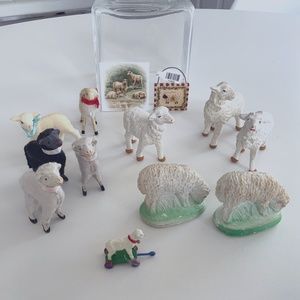 COLLECTION OF VINTAGE AND REPRODUCTIONS OF SHEEP AND 2 LITTLE PAINTINGS
